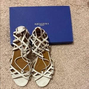 Aquazzura Elegant White Strappy Sandals